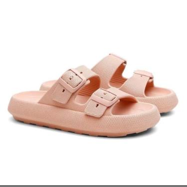 Imagem de Chinelo Feminino Confortável Ortopédico Nuvem Fivela Usaflex , Laranja