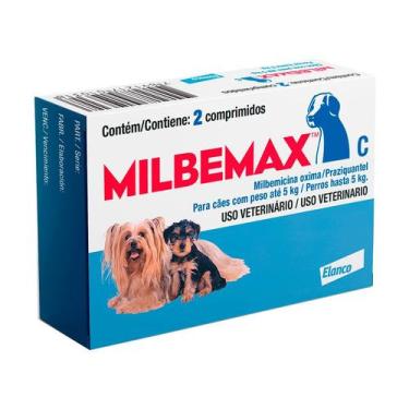 Imagem de Milbemax Vermífugo para Cães ate 5kg Elanco - 2 Comprimidos