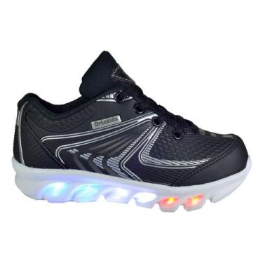 Imagem de Tenis De Led Luzinha Infantil Masculino Ortokids, Preto, Cinza, 34