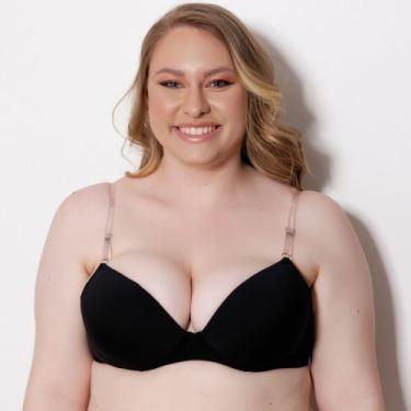 Imagem de Sutiã Costas Nua Plus Size Cor:PretoTamanho:50 - Class Lingerie, Preto