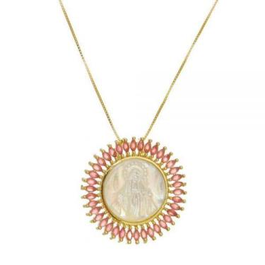 Imagem de Colar com Pingente Nossa Senhora das Graças Folheado a Ouro 18k - AEA 