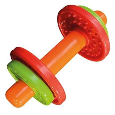 Imagem de Chocalho Haltere Bebê Pais & Filhos 12cm Sensorial Atóxico +4 Meses Ha