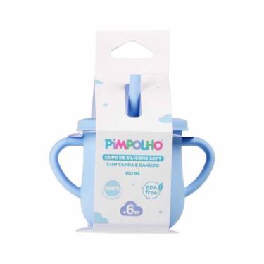 Imagem de Copo De Silicone Soft Pimpolho C/Canudo 150ml Azul 0300439-01