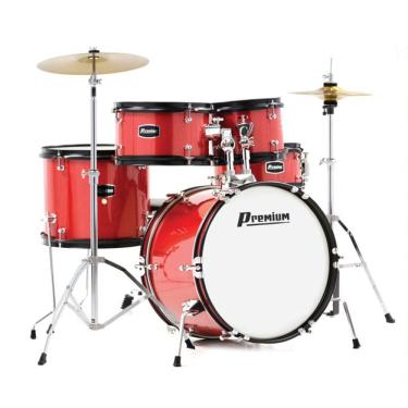 Imagem de Bateria Junior Premium Dx45j Rd 7 Pcs Bumbo 16" Vermelha