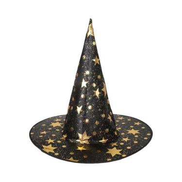 Imagem de Chapéu De Halloween Para Crianças E Adultos, Bruxa, Mago, Pentagrama, 