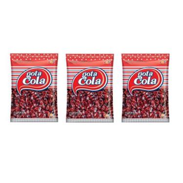 Imagem de Kit c/ 3un Bala Gota Cola 600g 