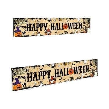Imagem de Banner Retro De Abóbora Fantasma Para Halloween, Decorações Para Festa