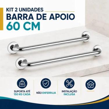 Imagem de Alça para banheiro KAHA Barra De Apoio Barra Alça Apoio 60cm kit 10 un