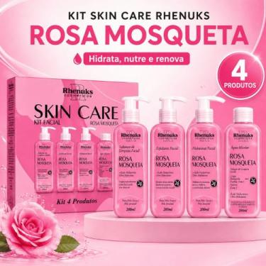 Imagem de Kit Skin Care Facial Rhenuks 4 Produtos Sabonete Esfoliante Hidratante
