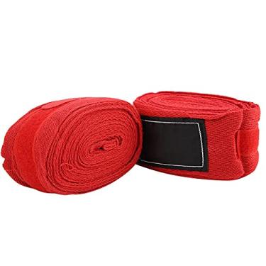 Imagem de Envoltório para as mãos de boxe, 5m Envoltório para o pulso de boxe alongado respirável para treinamento de kickboxing para boxe de muay thai para exercícios masculinos e femininos(vermelho)