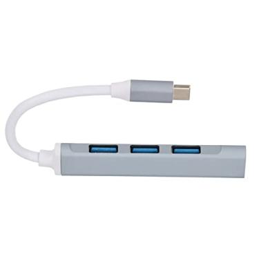 Imagem de USB C Hub, USB C para USB Hub 4 portas, 4 em 1 USB C para USB Adaptador Multiportas Compatível com Teclado Impressora de Celular Tablet (Cinza)