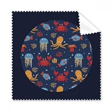 Imagem de Pano de limpeza Deep Sea Cuttlefish-Jellyfish caranguejo tela de telefone limpador de óculos 5 peças