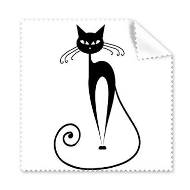 Imagem de Pano de limpeza de tela de telefone com desenho de gato preto cauda longa 5 peças