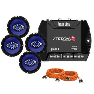 Imagem de Kit Amplificador Stetsom Ir 400.4 + 2 Rca 5 M + 2 Pares 6Pol