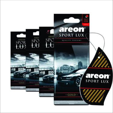 Imagem de Aromatizante Areon Sport Lux Gold - 4 Peças - Perfume Automotivo Odorizador Ouro