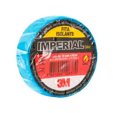 Imagem de Fita Isolante Imperial Cores Azul 18mmx10m Pacote 10 Un