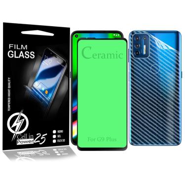 Imagem de Película 9d Cerâmica Moto G9 Plus XT2087 6.8 + película de carbono verso - Cell In Power25