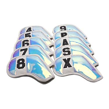 Imagem de Tachiuwa 10 Peças Capacete Impermeável Clube 4-9 Pxsa com Número Protetor de Capa de de Golfe Protetor de Capa de de Golfe Adequado, Branco