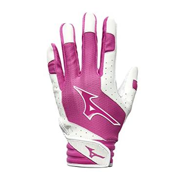 Imagem de Mizuno Finch Youth Softball Padded Batting Glove, White-Pink, Large
