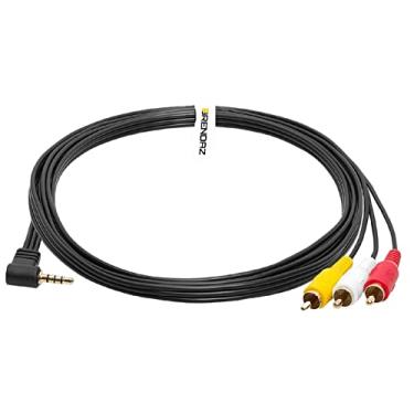 Imagem de Brendaz – Cabo de vídeo estéreo AV Mini (3,5 mm) macho angular para 3 RCA macho compatível com/substituição para Sony CCD-TRV128, CCD-TRV138, CCD-TRV308 CCD-TRV318, CCD-TRV328 filmadora, 1,8 m.