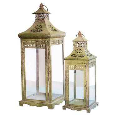 Imagem de Conjunto De Lanterna Preparação Rustica Cor Verde