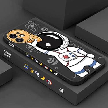 Imagem de Capa de telefone com cordão de mão de astronauta bonito para iphone 14 pro max 11 12 pro 13 pro max xs max xr x 8 7 plus se capa traseira macia para iphone, i, para iphone x ou xs