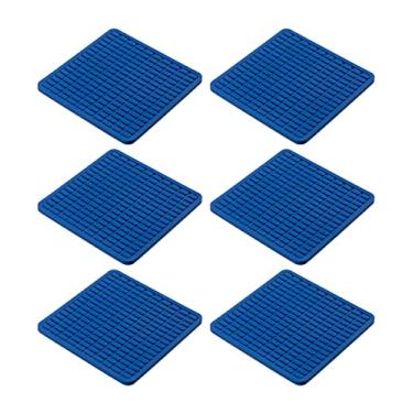 Imagem de 6 Porta Copos Quadrado Apoio Tapete Escorredor (Azul-Royal)