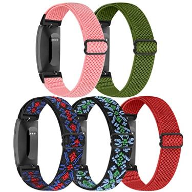 Imagem de Enkic Pulseira de relógio elástica compatível com Fitbit Inspire 2/Inspire/Inspire HR, pulseira de substituição respirável de nylon macio para mulheres e homens