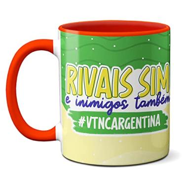Imagem de Caneca Rivais Sim Inimigos Também Brasil Argentina Simpsons (Vermelha)
