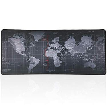 Imagem de Mouse pad Cmhoo GG de borracha antiderrapante com bordas costuradas, tapete de mouse estendido com uma superfície texturizada otimizada | 90 cm x 40 cm x 0,25 cm, Map(70*30*0.3cm)