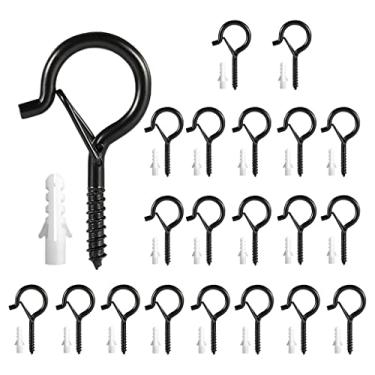 Imagem de BHSKJSZ Q-Hanger Gancho Luzes Externas Cordão de Luzes 20 Pacotes de Luzes de Natal Ganchos de Cabide, Fio Externo e Festa de Ano Novo, Cordão de Luzes Plantas Sinos de Vento Decoração Design de Fivela de Segurança Suspensão