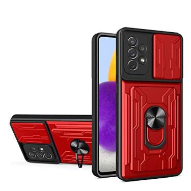 Imagem de Capa de armadura de luxo para Samsung A51 A71 A12 A52 A72 A22 A32 A13 A53 para Samsung Galaxy S20 FE S21 Plus S22 Capa de suporte de cartão, vermelha, para nota 20