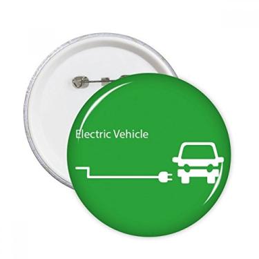 Imagem de Plugue de carregamento Energia Veículos Protegem Ambiente Pinos Redondos Emblema Botão Emblema Acessório Decoração 5 peças