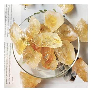 Imagem de JUIYU Cristais de pedra de cristal pedra preciosa citrino natural pedra áspera para presentes de decoração de casa (tamanho: 300g)