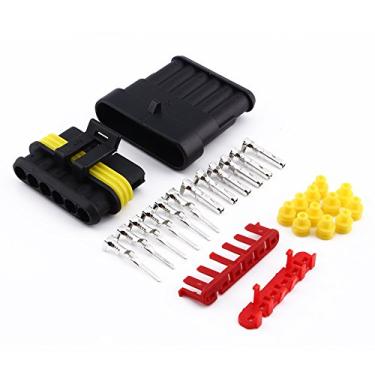 Imagem de Kit de plugue de conector de fio de 6 pinos à prova d'água elétrico 1,5 mm terminais termoencolhíveis de bloqueio rápido chicote de fios tomada conector para automóvel motocicleta carro caminhão ferramenta de manutenção automática