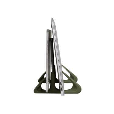 Imagem de OCTOO, LiteStand Vertical - Suporte de mesa vertical para notebook e tablet, Titanium/Verde