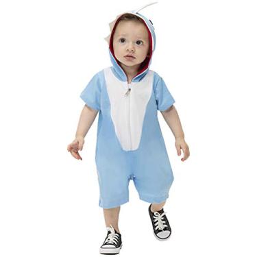 Imagem de Fantasia Baby Shark Bebê Curto Tubarão Azul de Carnaval GG 9-12 Meses