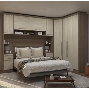 Imagem de Guarda Roupa Dormitório Modulado Master Casal 1,38 m Canto - Avelã e Ártico Rústico - Luciane M17