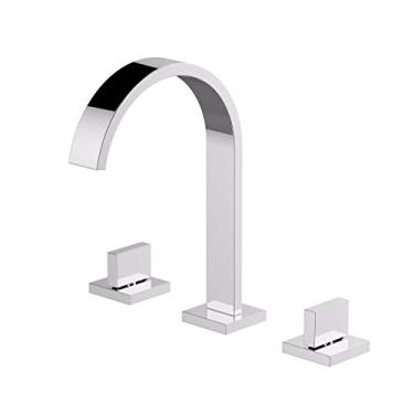 Imagem de Torneira Misturador Duplo Comando Quadrada Cromada Luxo Para Banheiro Lavabo Inovartte IN04