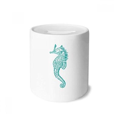 Imagem de DIYthinker Hipocampo Marine Life Caixa de Dinheiro com Estampa Azul Dinheiro de Cerâmica Presente de Cofrinho