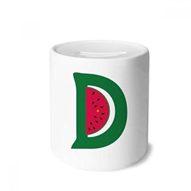 Imagem de DIYthinker D alfabeto melancia fruta linda estampa caixa para dinheiro caixa de cerâmica porta-moedas presente de cofrinho