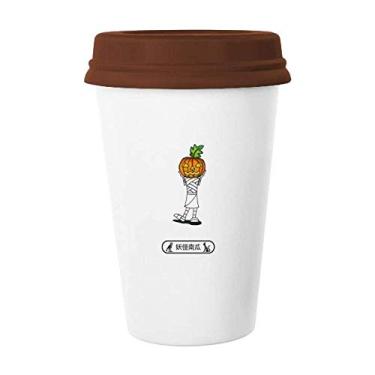 Imagem de Caneca de vidro de cerâmica Halloween Monster Pumpkin Horus Caneca de café Copo de cerâmica