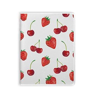 Imagem de Diário de capa macia com estampa de frutas vermelhas de morango