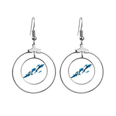 Imagem de Brincos Dolphin grandes e pequenos Art Deco para presente de argola pendente, joia circular