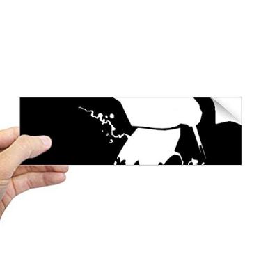 Imagem de DIYthinker Esqui preto ilustração esportiva de inverno adesivo retangular para-choque notebook decalque janela