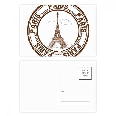 Imagem de Paris França Torre Eiffel Clássica Country City Conjunto de cartões postais de aniversário Cartão de agradecimento