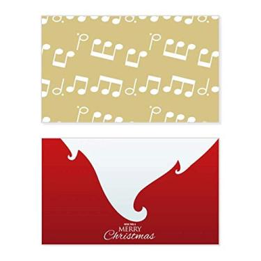 Imagem de Notas musicais brancas, amarelo claro, feriado, feriado, cartão de felicitações, mensagem de Natal