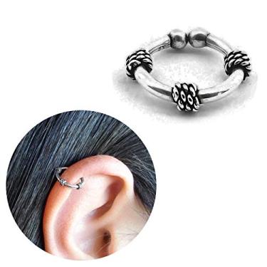 Imagem de Piercing Cartilagem Pressão Três Rosquinhas Boho Prata 925