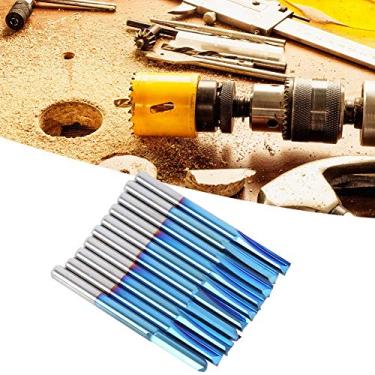 Imagem de Ferramenta de fresagem prática de usar, cortador de fresagem reta durável, revestimento azul de carboneto endurecido para processamento de fresagem de madeira