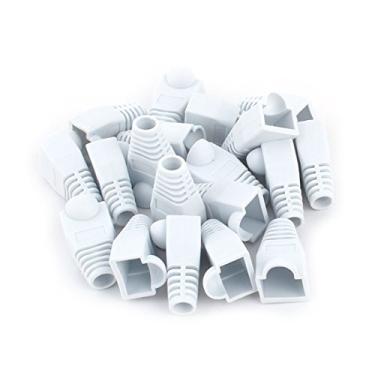 Imagem de Copapa YIOVVOM Cabo de plástico macio Ethernet RJ45 Conector Botas de alívio de tensão CAT5 CAT5E CAT6 CAT6E 100PCS (branco)